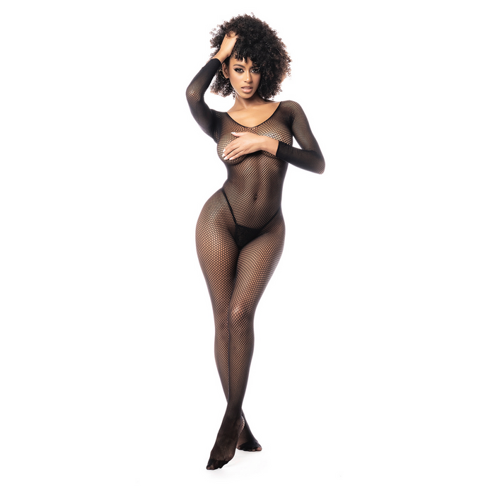 Mapalé Sexy Bodystocking Met Lange Mouwen Zwart
