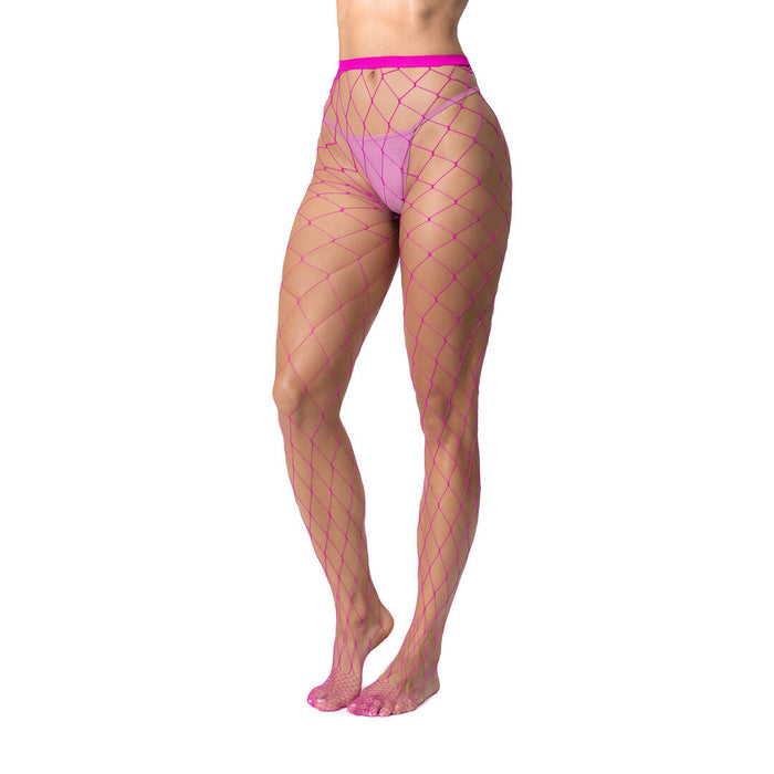 Mapalé Rosa Netzstrumpfhose Mit Grober Rautenstruktur