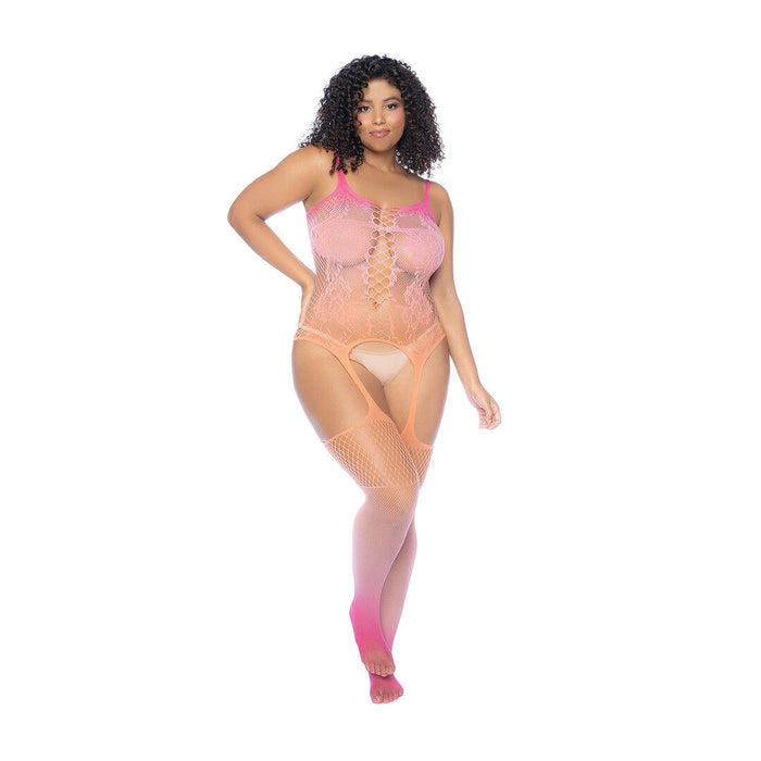 Mapalé Ombre Bodystocking Mit Blumen Sunset