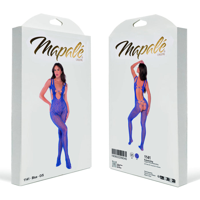 Mapalé Blaue Leo-Netz-Bodystocking