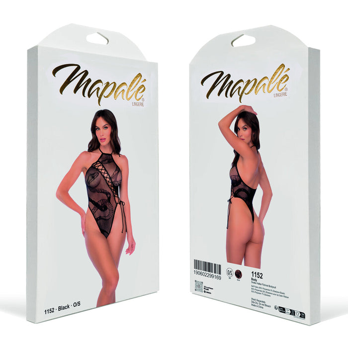 Mapalé Schwarzer Schlangen-Netz-Halter-Body