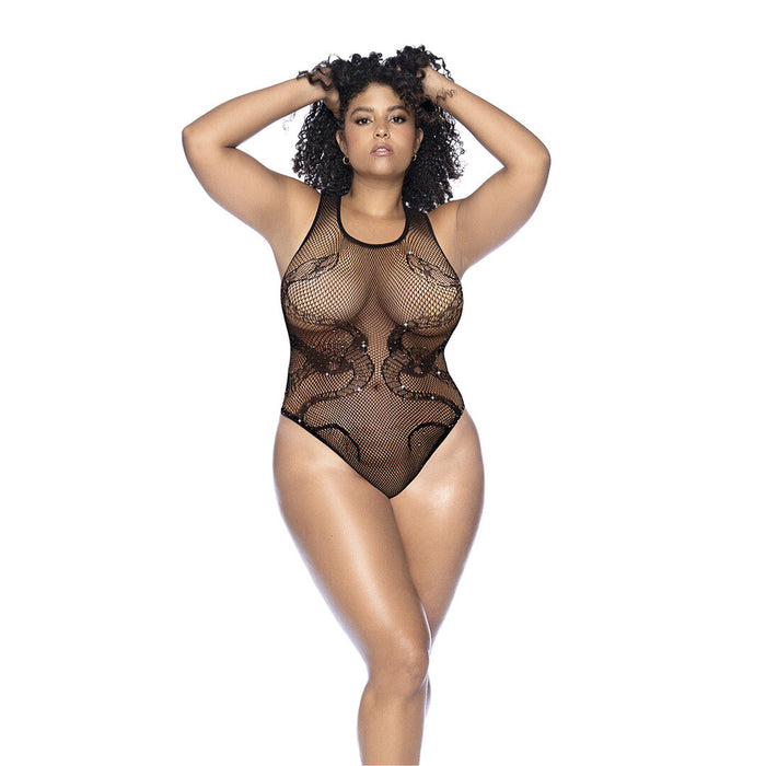 Mapalé Schwarzer Schlangen Body Mit Strass