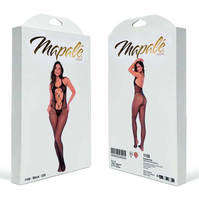 Mapalé Schwarze Offene Netz-Bodystocking