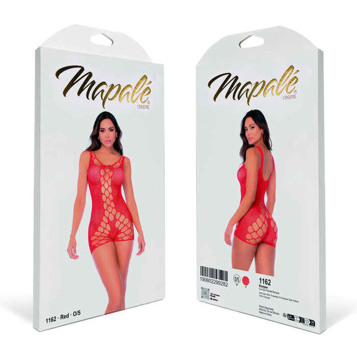 Mapalé Roter Netz-Playsuit Mit Cut-outs