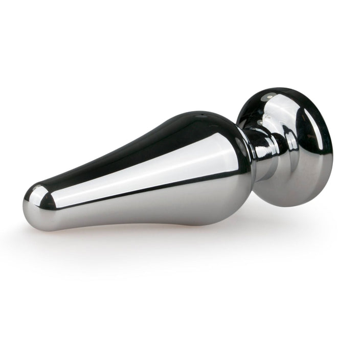 EasyToys Analplug Aus Metall Silber Mit Rosafarbenem Kristall 12 cm