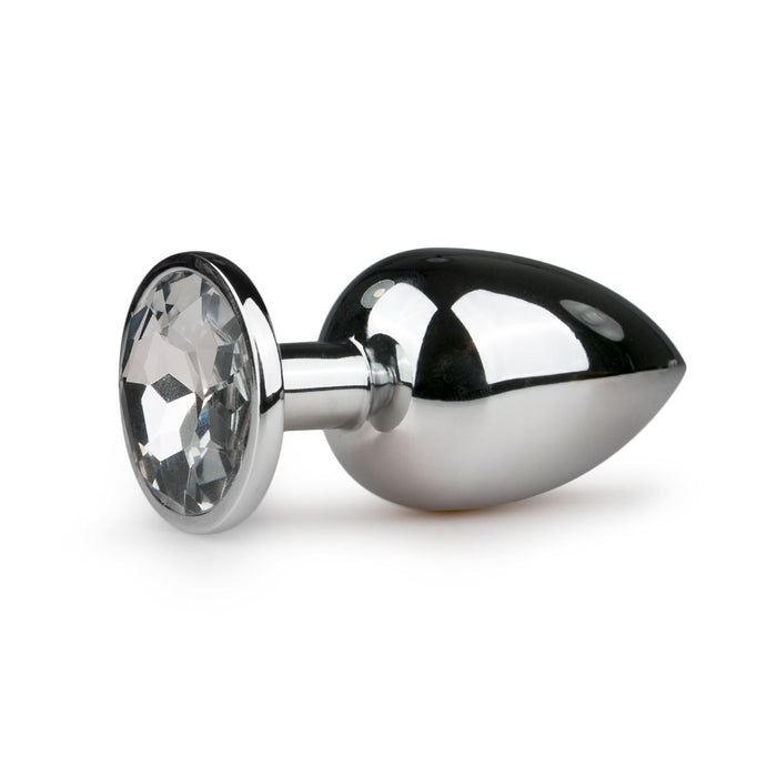 EasyToys Analplug Aus Metall Silber Mit Klarem Kristall 10 cm