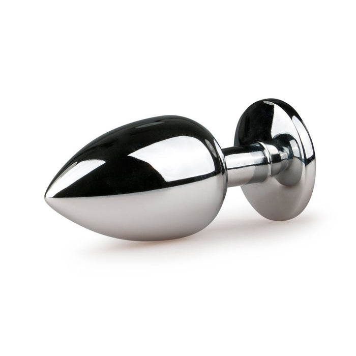 EasyToys Analplug Aus Metall Silber Mit Klarem Kristall 10 cm
