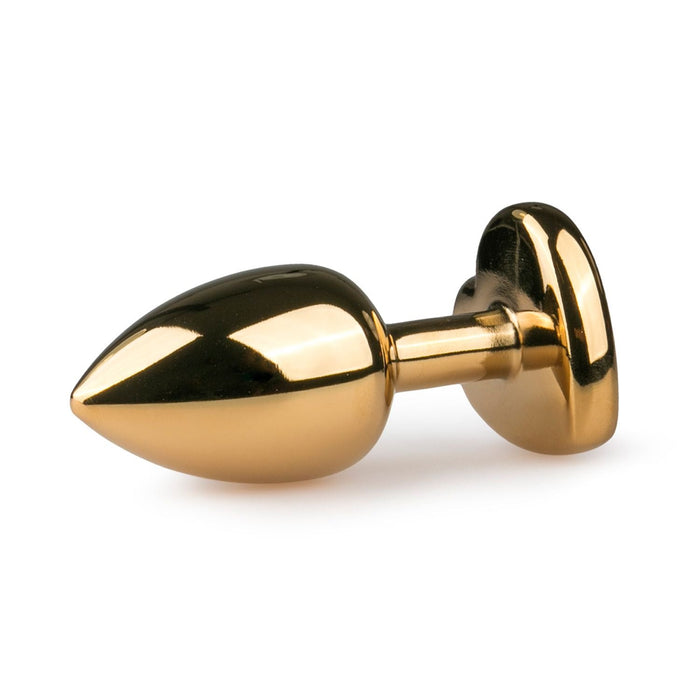 EasyToys Analplug Aus Metall Gold Mit Rosafarbenem Herzstein 7 cm