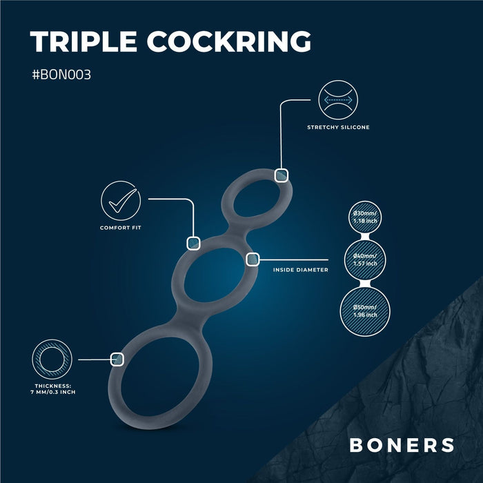 Boners Triple Penisring Für Penis & Hoden