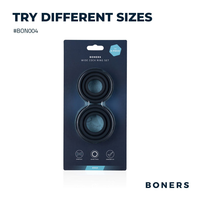 Boners Set Mit 6 Flachen Silikon Penisringen