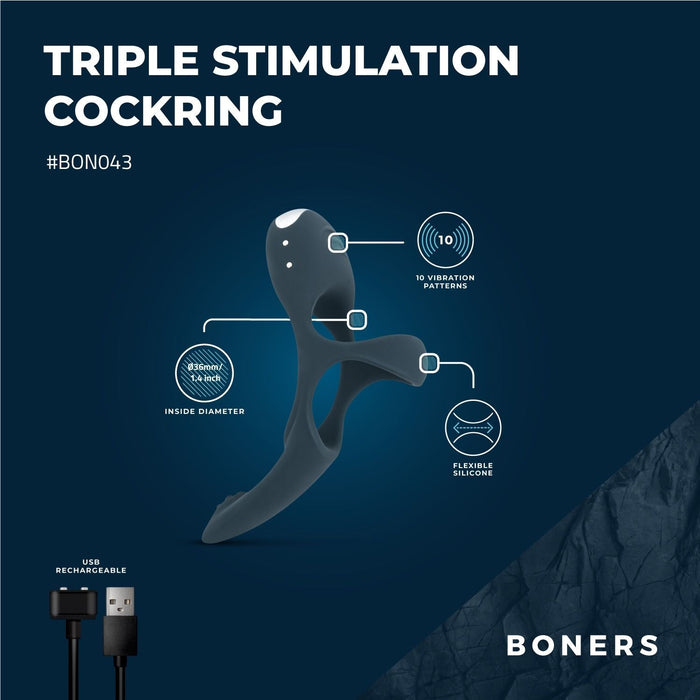 Boners Dreifacher Vibrierender Penisring