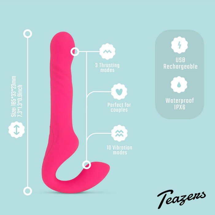 Teazers Bandloser Strapon-Vibrator 24 cm