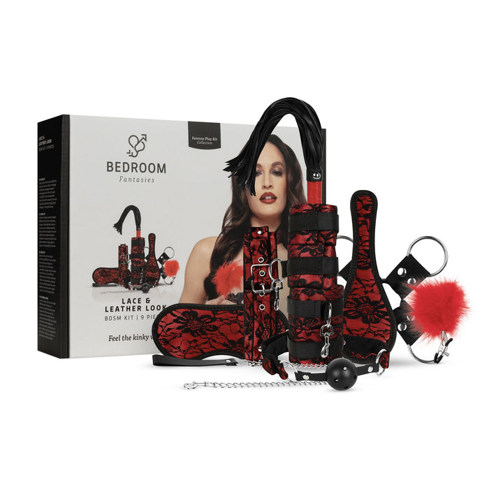 Bedroom Fantasies Lace Und Leather Look Bondage-Set
