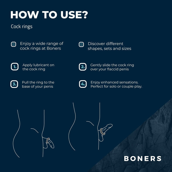 Boners Set Mit 3 Flachen Silikon Penisringen