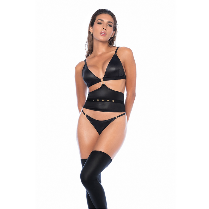 Mapalé Sexy Dessous Set Wet Look Schwarz