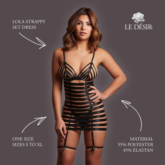 Le Désir Schwarzes Strappy-Kleid Mit Cut-outs