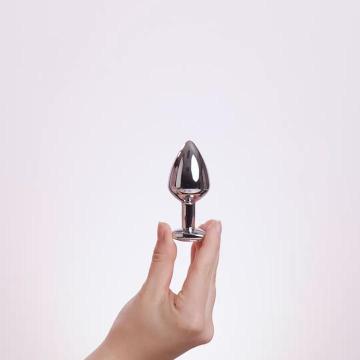EasyToys Analplug Aus Metall Silber Mit Klarem Herzstein 8 cm