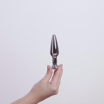 EasyToys Analplug Aus Metall Silber Mit Klarem Kristall 11 cm