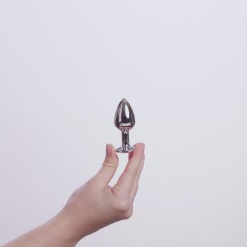 EasyToys Analplug Aus Metall Silber Mit Rosafarbenem Kristall 7 cm