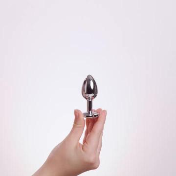 EasyToys Analplug Aus Metall Silber Mit Herzstein 7 cm