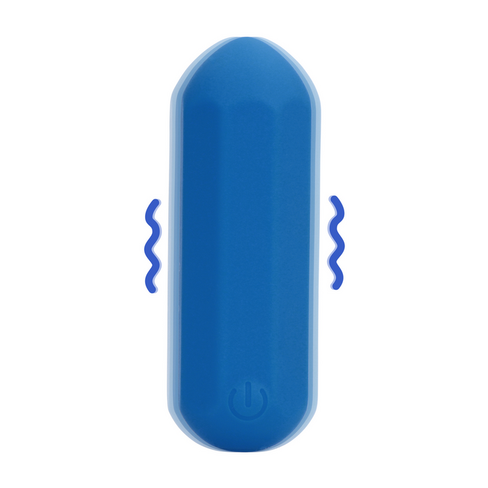 Loveline Hexagon Shaped Bullet Vibrator Jetset Blue 7 cm