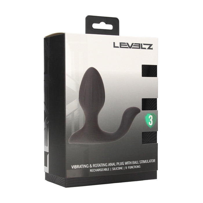 Levelz Analplug Mit Vibration & Rotierender Funktion Mit Hodenstimulator 11 cm