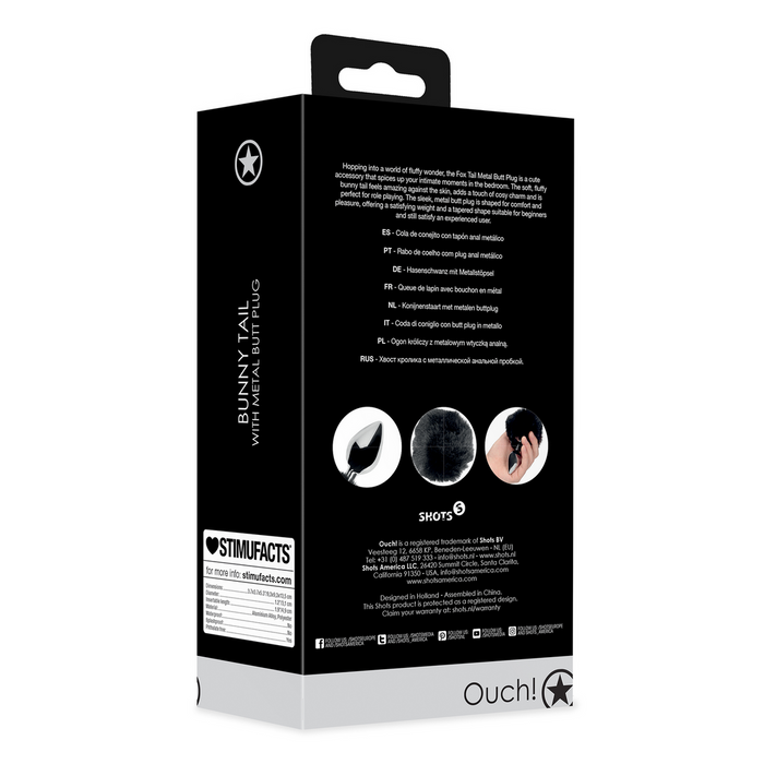 Ouch! Metalen Buttplug Met Staart Zwart