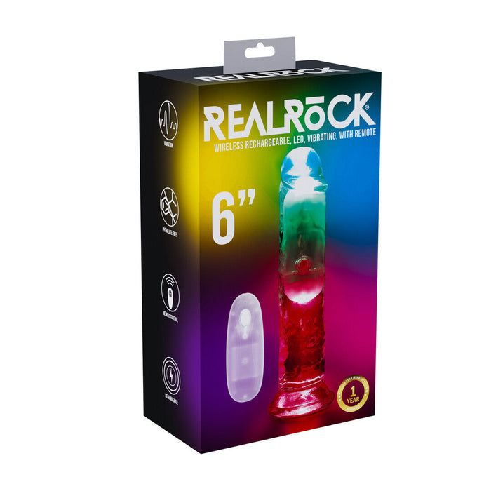 Realrock Led Glow Vibrierender Dildo 15 cm