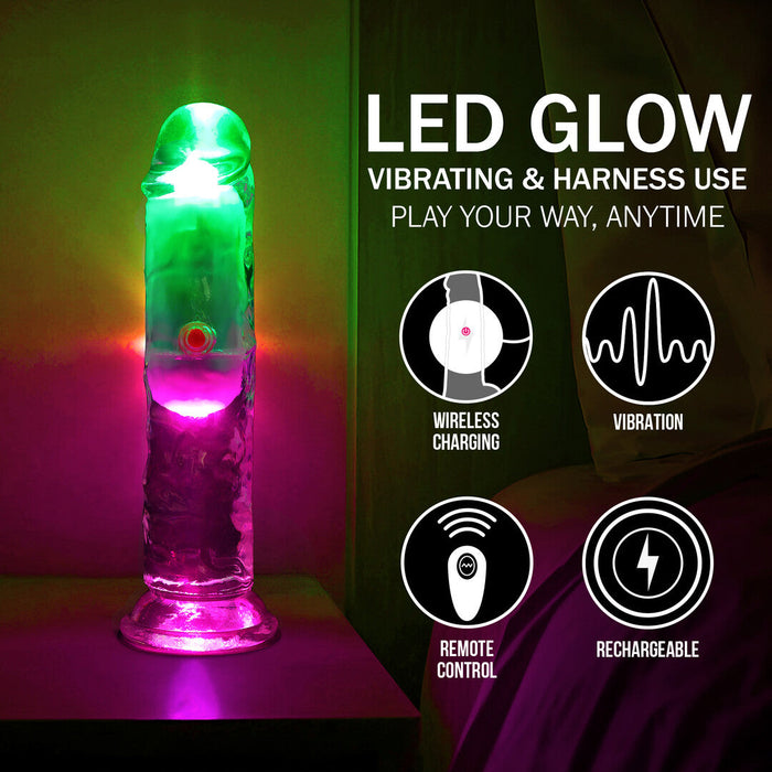 Realrock Led Glow Vibrierender Dildo 15 cm