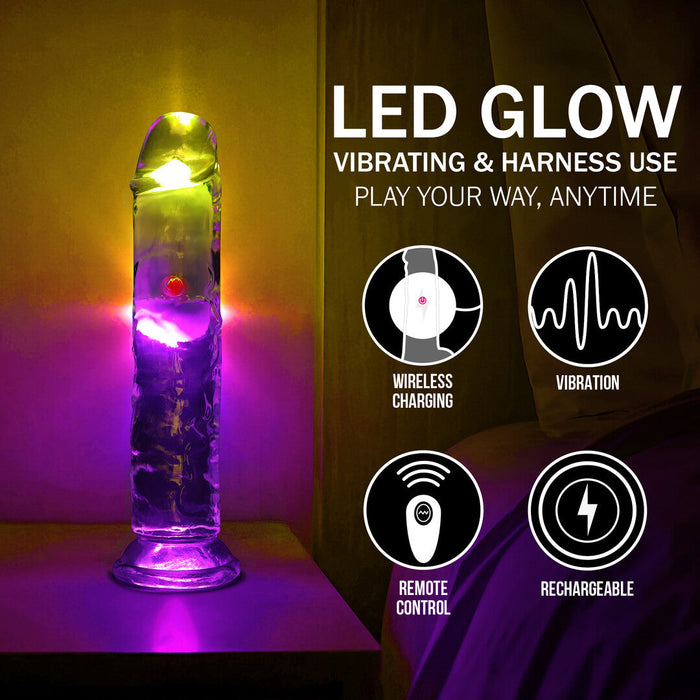 Realrock Led Glow Vibrierender Dildo 18 cm