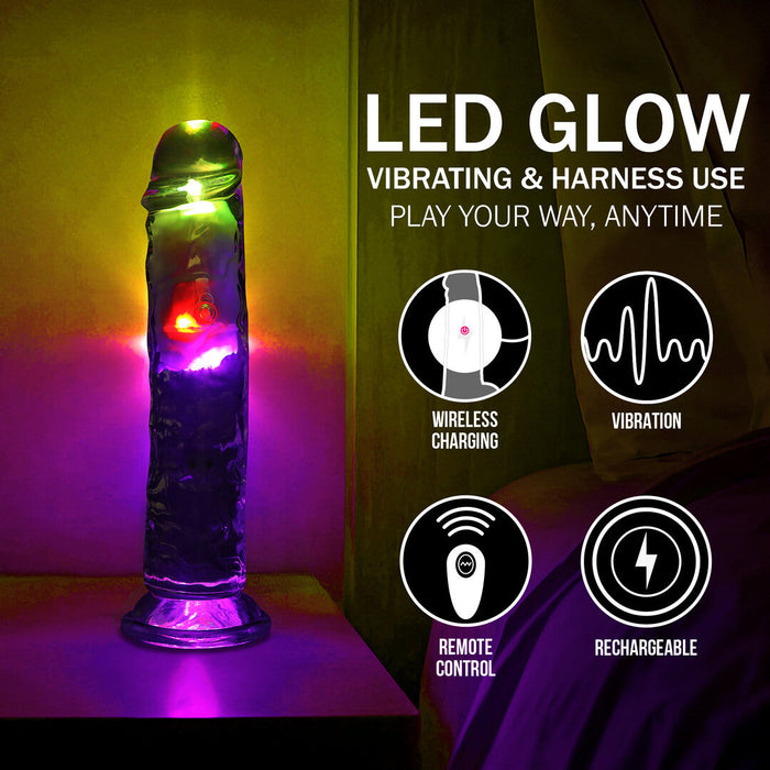 Realrock Led Glow Vibrierender Dildo 20 cm