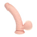RealRock Realistische Vibrator Dual Density Rechargeable Liquid Silicone Vibrator Curved With Weighted Balls 7 / 18 Cm Flesh