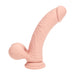 RealRock Realistische Vibrator Dual Density Rechargeable Liquid Silicone Vibrator Curved With Weighted Balls 7 / 18 Cm Flesh
